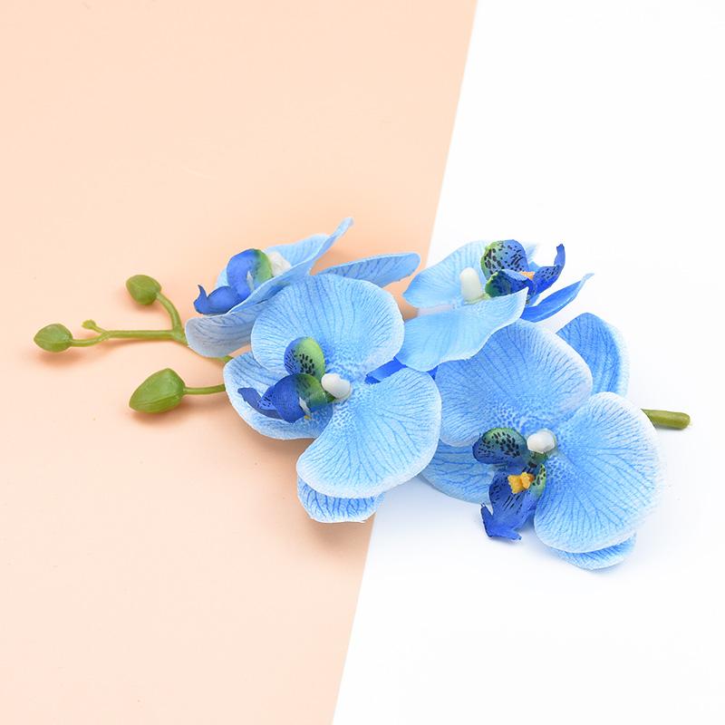 4Pcs/Bundle Home Decoration Accessories Decorative Flowers Wreaths Silk Butterfly Orchid Vases Home Diy Decor Artificial Flowers