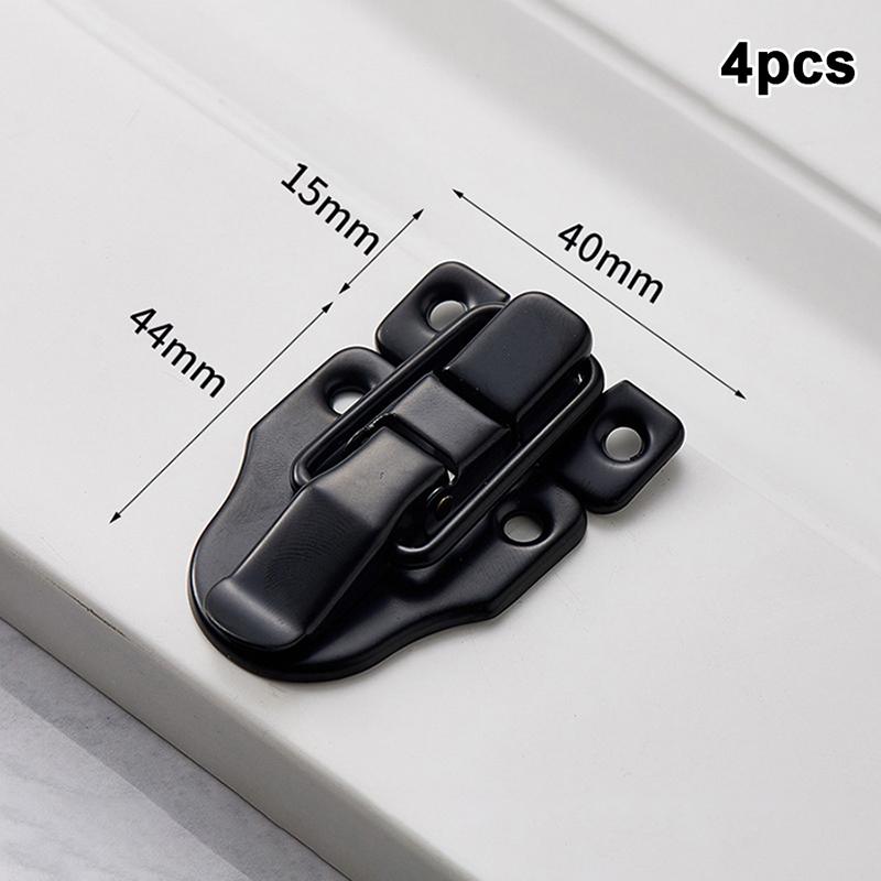 4Pcs Vintage Jewelry Wood Box Hasps Drawer Latches Decorative Suitcases Hasp Latch Buckle Clasp Furniture Hardware