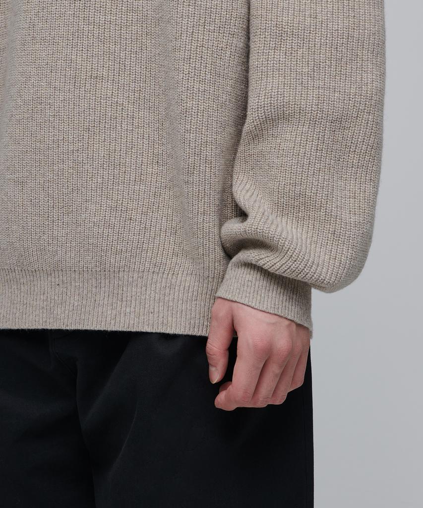 MUSINSA STANDARD Oversized Ribbed Crew Neck Knit [Oatmeal]