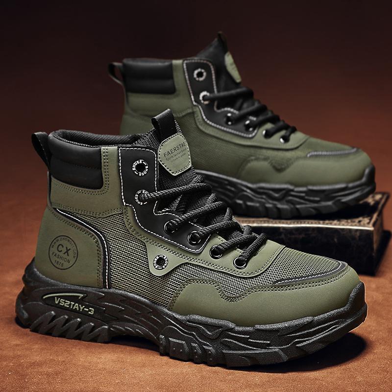 

Martin boots men s shoes autumn breathable high-top tooling boots style retro mountaineering 44 зелений