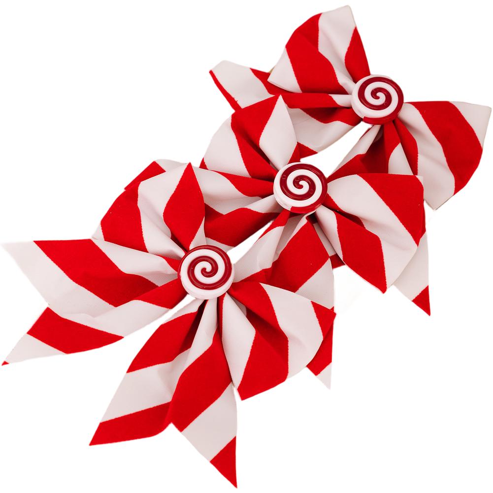 Christmas Celebration Christmas Bow Ornament Pinstripe And Thick Stripe Red And Light Stripes Rustic Aesthetics