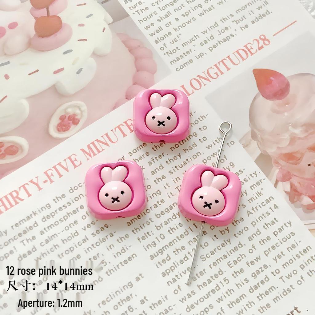 INS Dopamine Rabbit Puppy Alloy Beads for DIY Jewelry & Accessories