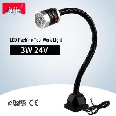 Luz de Trabajo para Máquina CNC de 3W 24V con Brazo Largo y Cuello de Cisne Montado con Tornillo