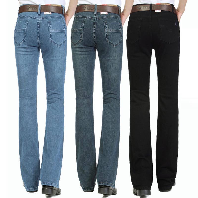 Blugi evazați stretch pentru bărbați cu talie mijlocie Pantaloni evazați pentru bărbați Blugi evazați de designer clasic