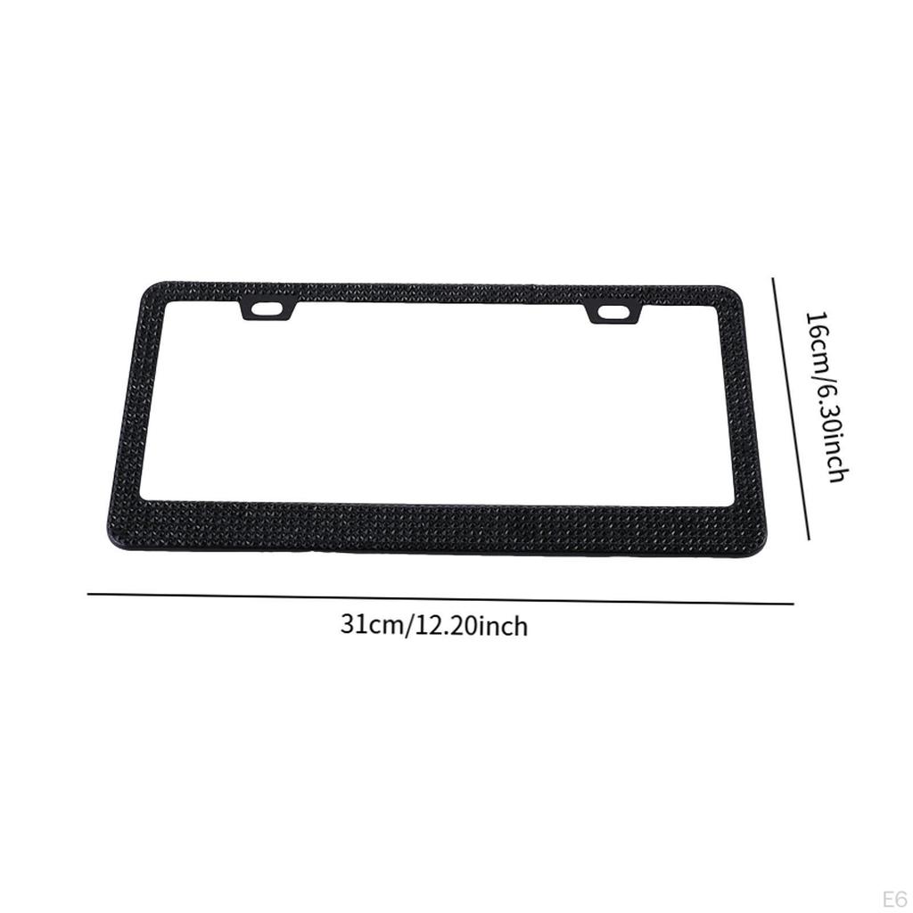 2 Pack Car License Plate Frame for Women in Stainless Steel with Rhinestones
