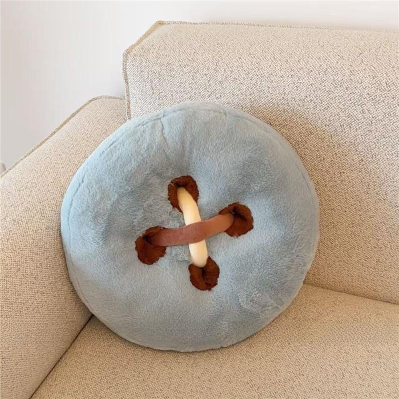 Plush Bunny Fur Throw Pillow For Couch Nap Support Decorative Home Accessory