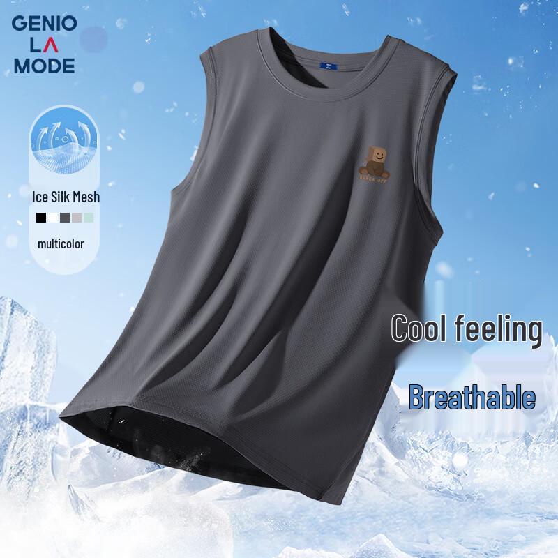 Мужская охлаждающая быстросохнущая майка GENIOLAMODE из ледяного шелка XL