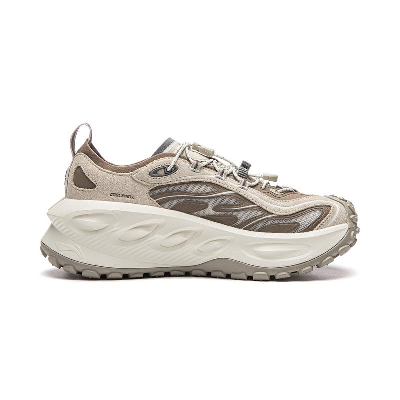 Li Ning Ranger Running Shoes Women's Low top Oat Gray/Reindeer Brown AZGW312-4