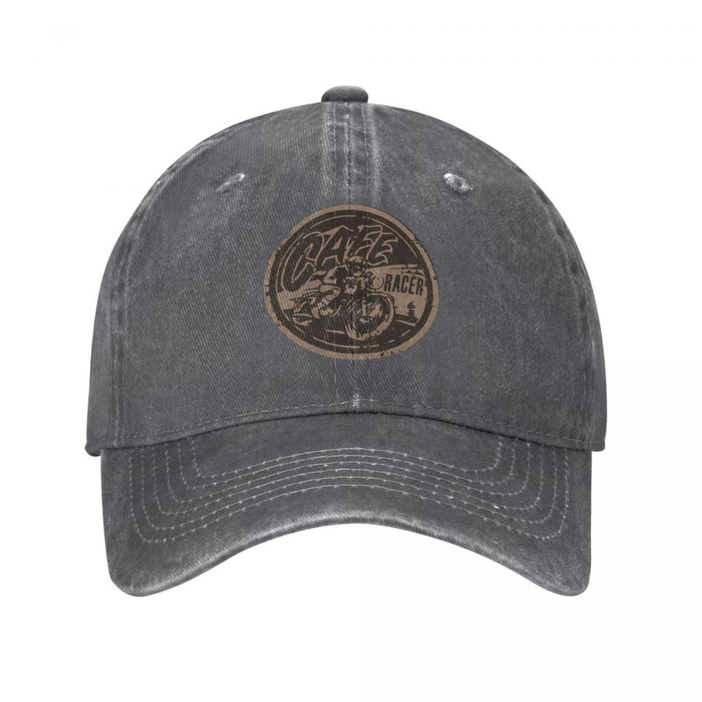Cappellino da Baseball Cafe Motociclista Abbigliamento per Uscita Unisex Donna Classico Denim Usurato Lavato Copricapo da Motociclista