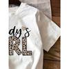 Girls' "DADDY'S GIRL" Pattern Short Sleeve T-Shirt
