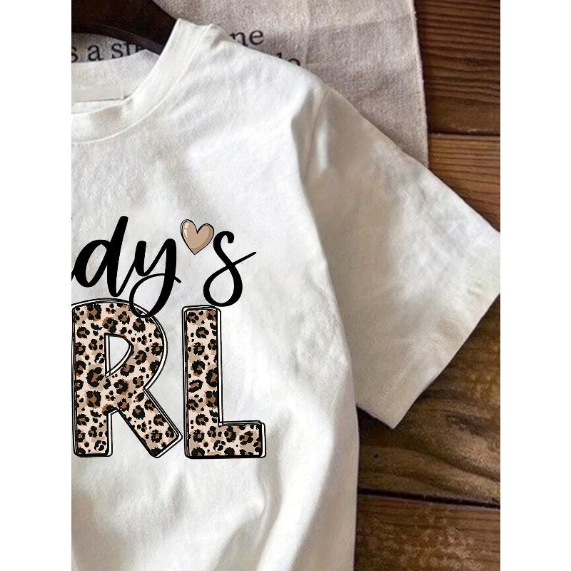 Girls' "DADDY'S GIRL" Pattern Short Sleeve T-Shirt