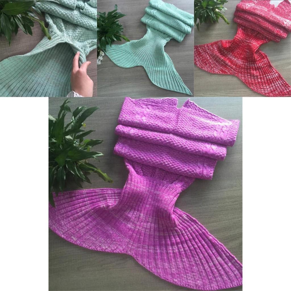 Exquisite Mermaid Tail Crocheted Blanket Perfect For Adults And Kids In Vibrant Colors