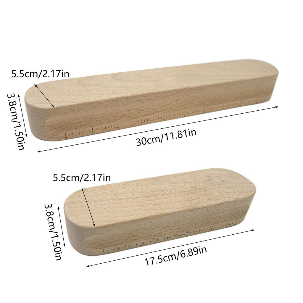 2pcs Beech Wood Tailors Clapper Seam Flattening Tool for Sewing Ironing Patchwork Creases Quilting Dressmaker Embroidery