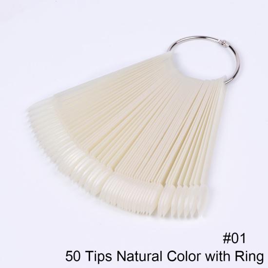 50Tips/Set False Nails Fan Display Acrylic Fake Nail Art Tips For Gel Polish Practice Manicure Tools