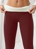 Women's High-Waisted Plus Velvet Warm Leggings - Thick Winter, Elastic Waistband, Tummy Control, Solid Color