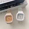 Korean Simple Square Quartz Digital Dial Casual Wrist Watches Rubber Strap Student Couple Watch Waterproof Wristwatch for Men and Women