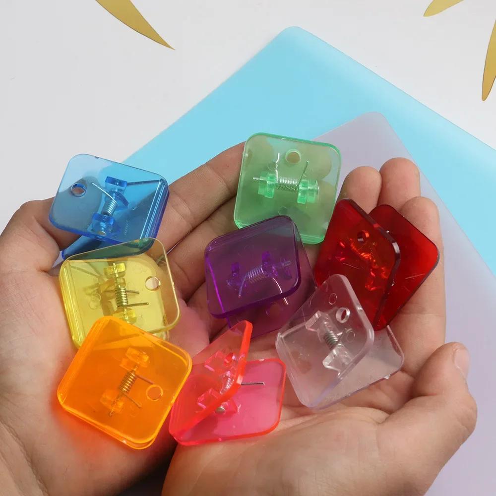 10 pezzi/confezione fermagli per cucire angoli in acrilico con coda lunga per forniture, morsetti in plastica per tessuti e camicie