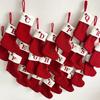1pc Alphabet Christmas Stockings Red Knitted Socks Decor Letters Fireplace Hanging Ornaments Tree Decorations Party Holiday Gift