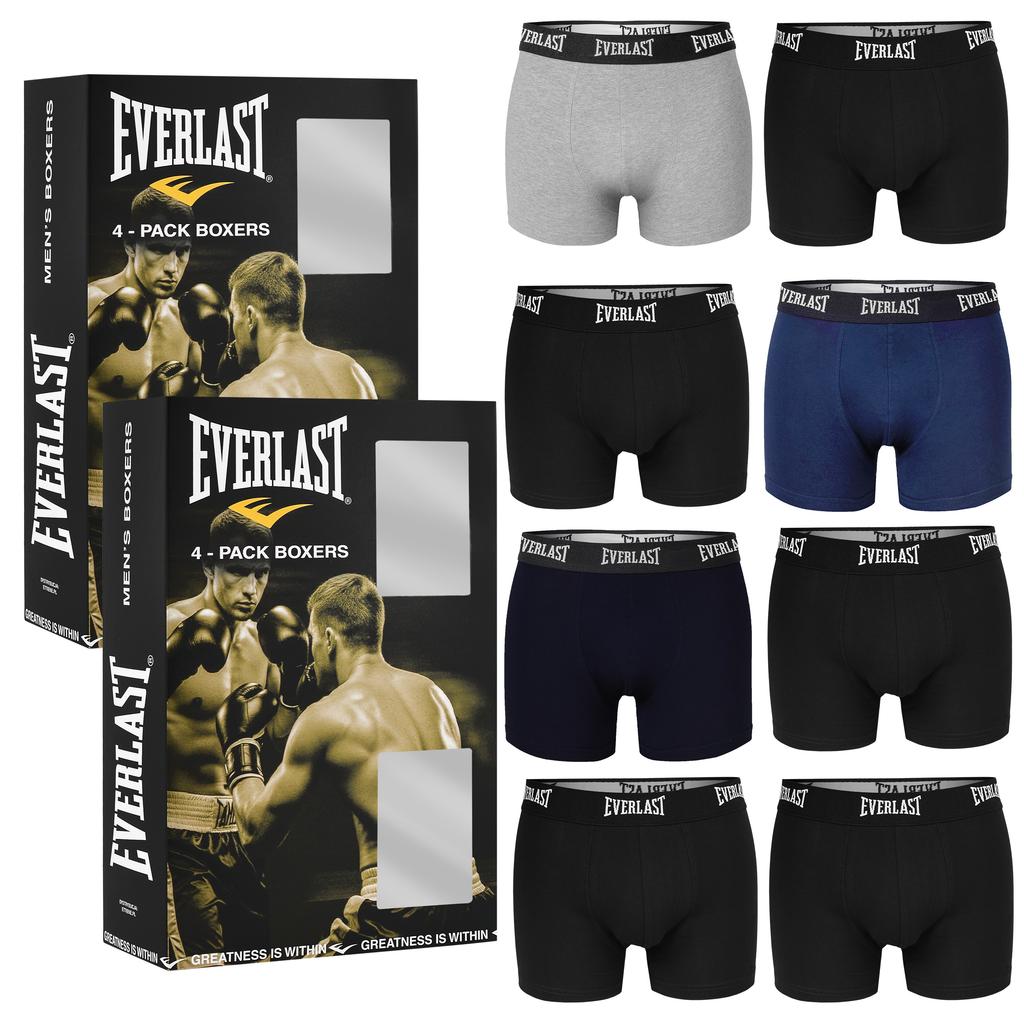 Everlast Men' Boxer Shorts 8 Pack Cotton Panties Logo Mix Colors