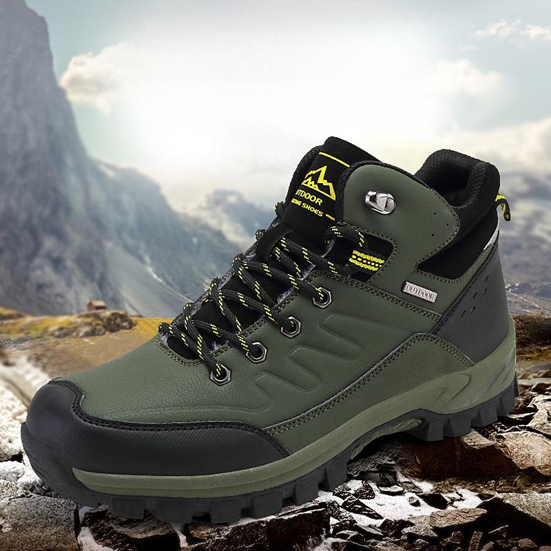 New Winter Men's Boots Fur Warm Snow Boots Men Winter Boots Work Shoes Men waterproof Ankle Boots Outdoor Men's Sneakers Footwear