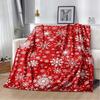 Red Christmas Blanket Snowflake 3D Print Soft Cozy Flannel Blanket for Living Room Bedroom New Year Christmas Gift Home Decor