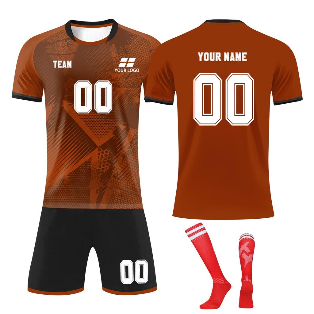 Men's Soccer Jersey Set Breathable Quick-Dry Sportswear with Shorts & Socks for Training & Matches