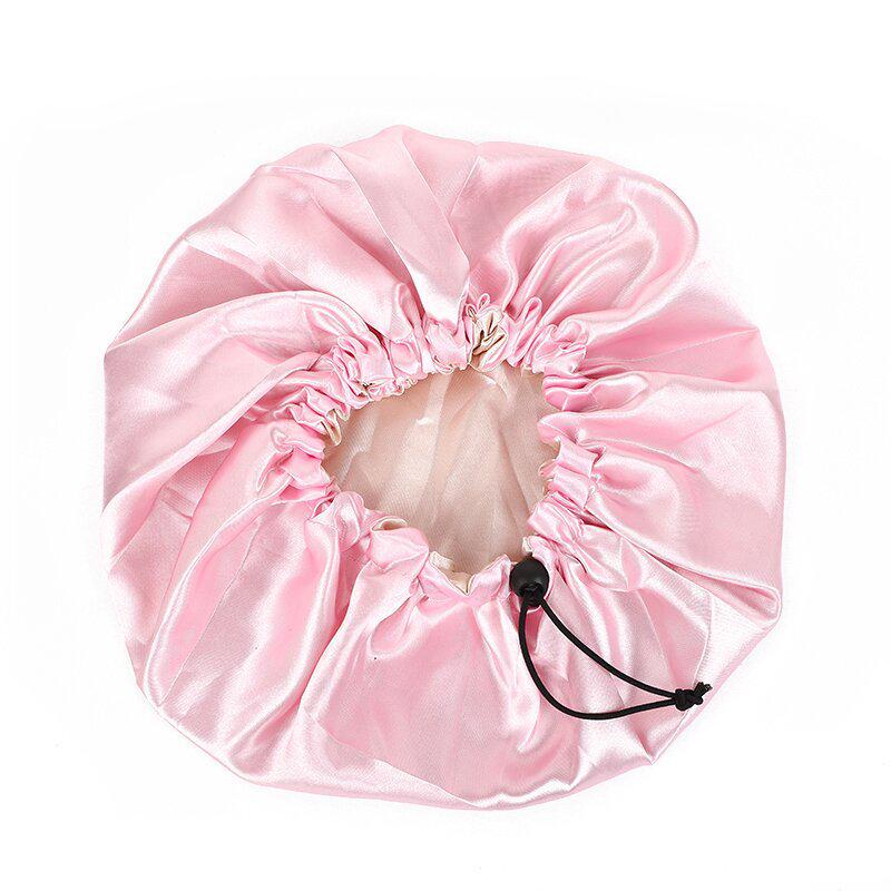 European & American Double-Layer Satin Adjustable Sleeping Cap