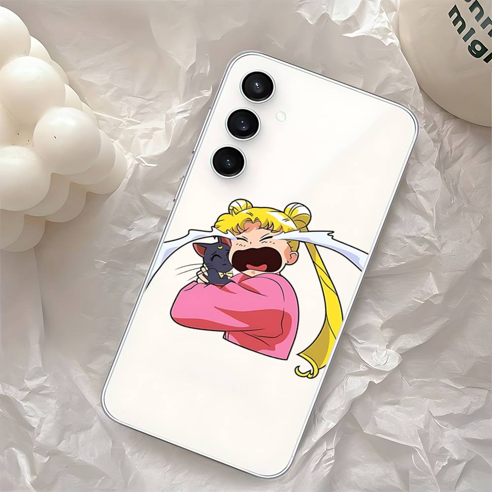 Custodia per Telefono Anime Carina S-Sailor Moon-S per Samsung Galaxy S25 S24 S23 S22 S21 FE Ultra Plus A32 A53 A13 A31 Cover Morbida
