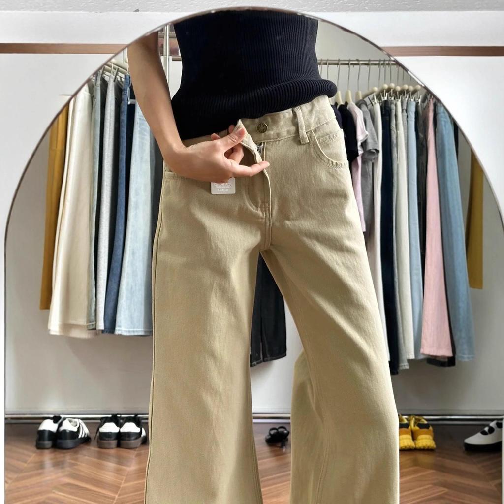 Damen Khaki Retro Micro-Flare Low-Waist Jeans - Herbst 2025