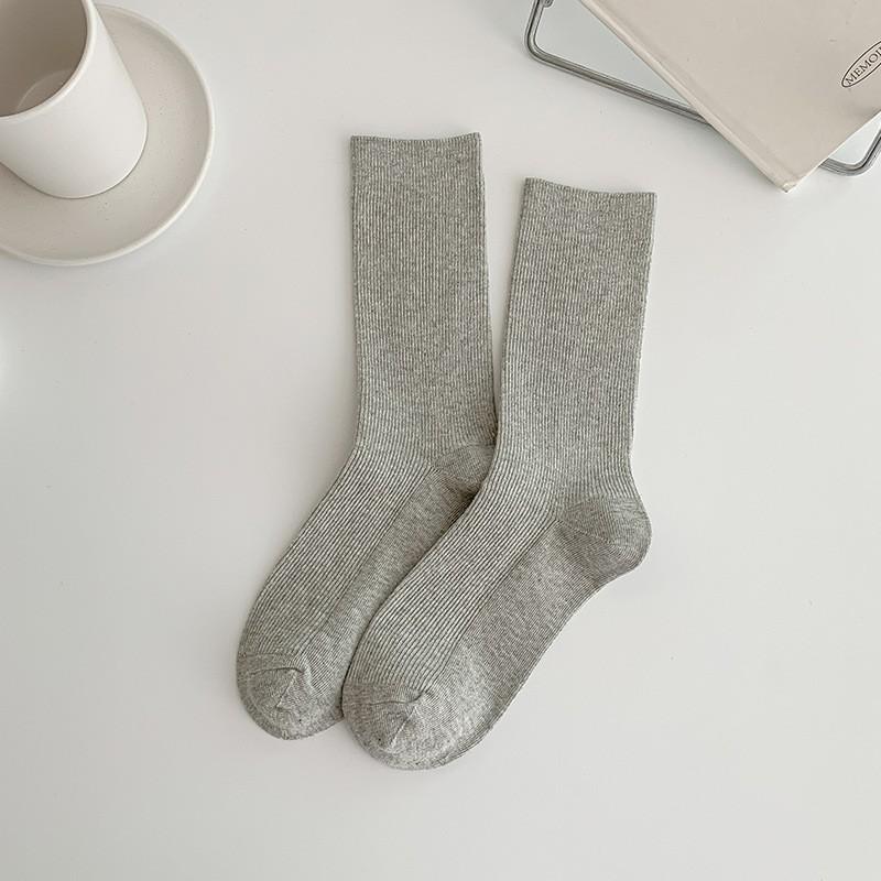Socks Pure Cotton Calf Socks Pressure Thin High Stockings Cotton Double Needle Boneless Stacking Socks
