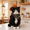 1 Set Kat Cowboy Kostuum, Verstelbare Cowboyhoed En Retro Bandana Sjaal, Schattige Kat Cowboy Outfit voor Katten Kleine Honden, Westelijke Stijl Huisdier Accessoires