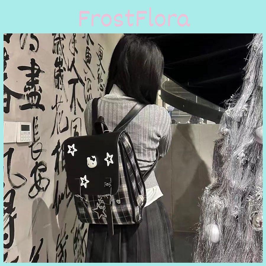 Grid Pentagram Pattern Fashion Backpack For Students And Use Daily
