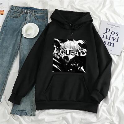 Nieuwe Agust D Losse Donkere Y2K Vintage Esthetische Eenvoudige Print Casual Hoodies Sweatshirt Oversize Harajuku Hooded Herfst Kawaii Hoody Unisex