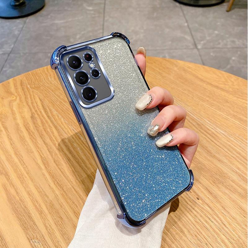 Applicable To Samsung S26Edge Glitter Mobile Phone Case Note20 Electroplating Four Corners Anti-drop S20 Lens Film S23/S24