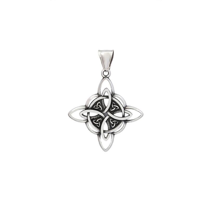 Trendy Simple Viking Witch Knot Pendant Chain Stainless Steel Celtic Knot Necklaces for Men Women Amulet Jewelry Gift