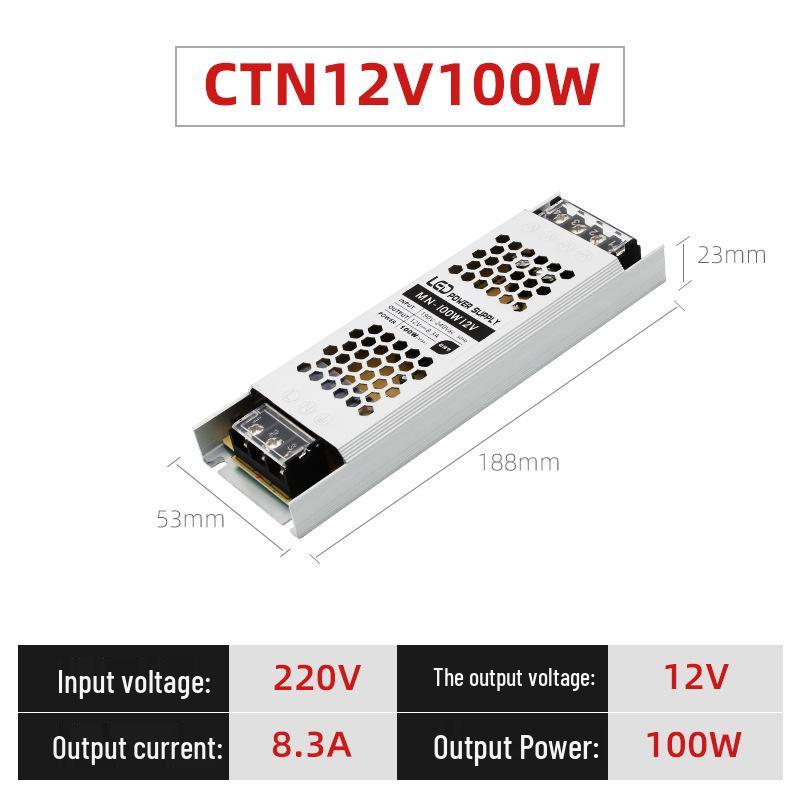 Ultra-Thin 12V DC To 24V LED Strip Power Supply