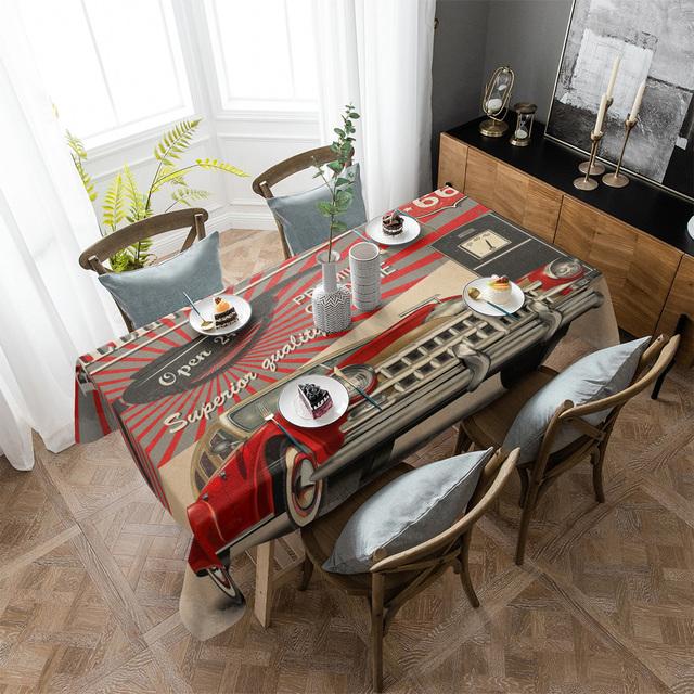Newspaper English Letters Retro Waterproof Tablecloth Wedding Decor Table Runner Coffee Dinning Decor Table Cover