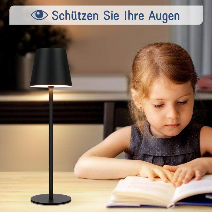 Lampe de table - NETTLIFE - LED rechargeable - Sans fil - Tactile - Intensité variable