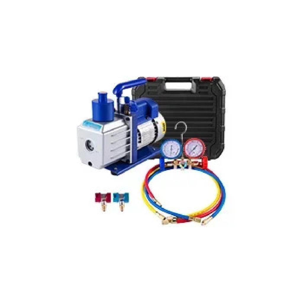 Vacuum Pump with Gauges AC Refrigerant HVAC Refrigeration Vacuum Packing Air Condition Automobile Maintenance 1.8-4.8CFM