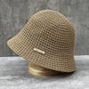 Japanese Hollow Sunscreen Bucket Hat Women'S Summer Outdoor Versatile Sun Hat Knitted Breathable Bucket Basin Hat Shows Small Face