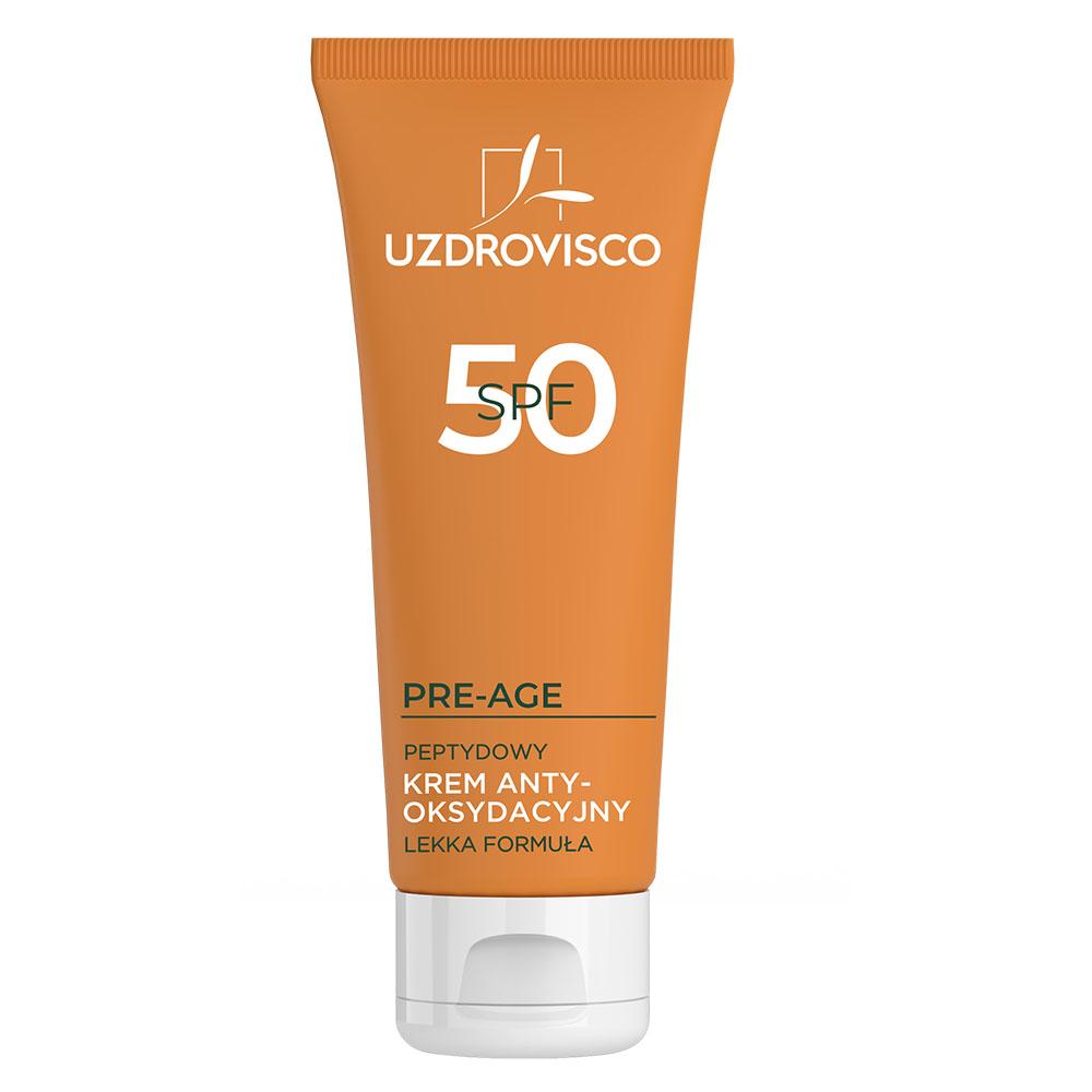 Uzdrovisco Pre-Age SPF 50 Antioxidant Peptide Cream for Discoloration Protection, 50 ml