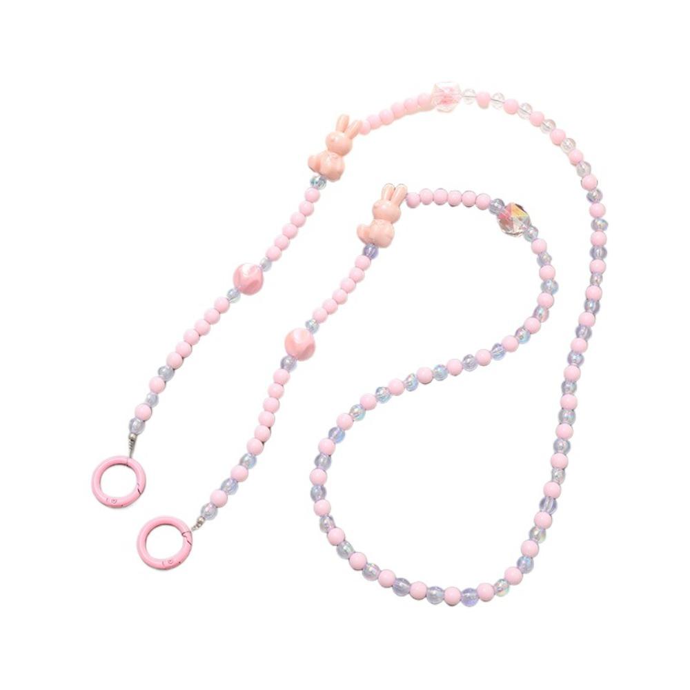 

Flower Beads Crossbody Phone Strap Rabbit Phone Neck Straps Mobile Phone Lanyard Lanyard Patch K2269