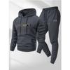 Mens Womens Casual Hooded Sweatshirt Set With Drawstring Pants Winter Warm Fleece Lined Tracksuit
