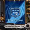 TapestryNSW Blues Logo Custom Name Text Personalized Wall Hanging Tapestry Home Wall Decor