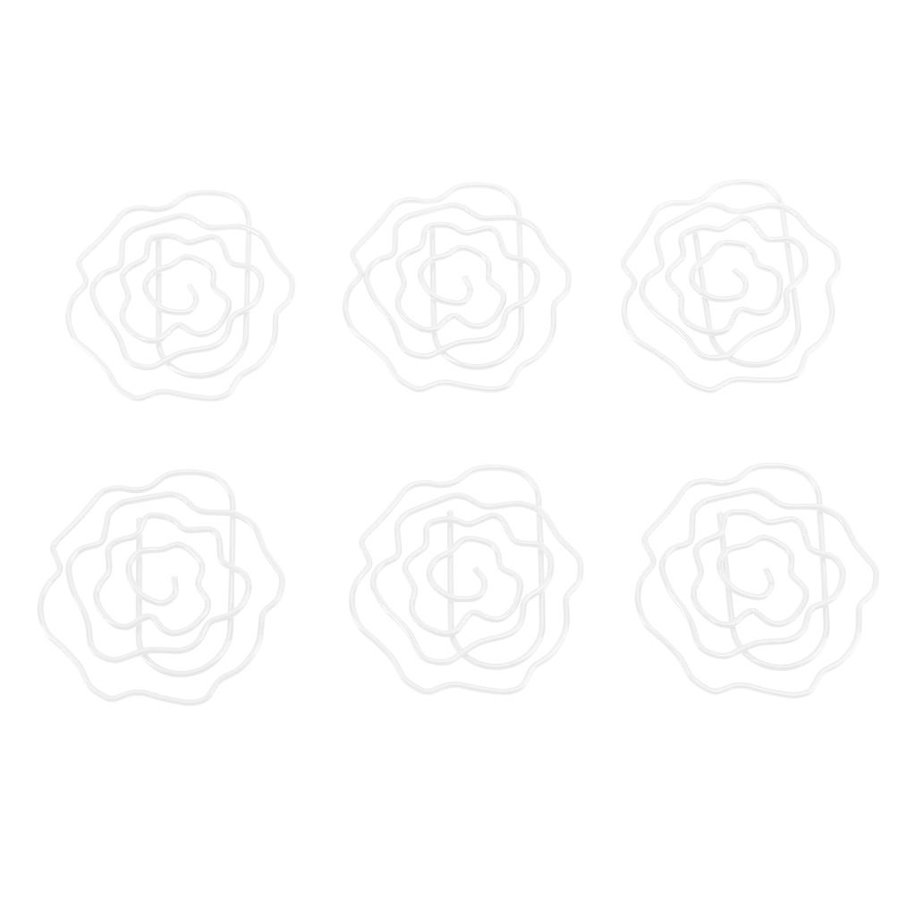 50pcs Paper Clips Cute Rose Shaped Decorative Metal Paperclips with Storage Box for School Office