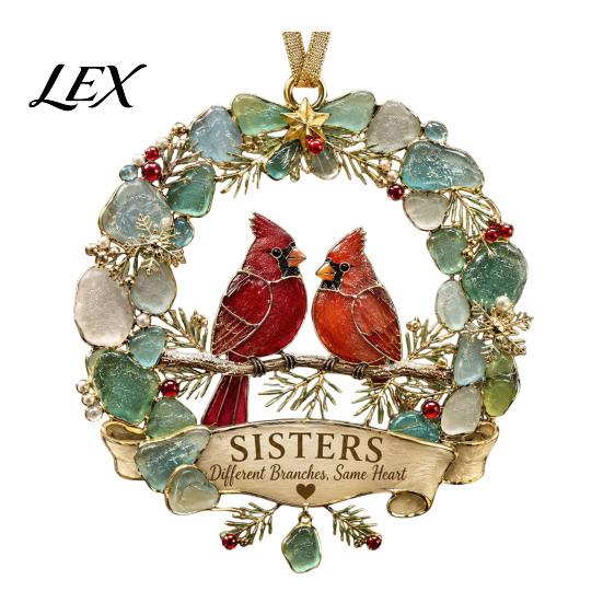 Holiday Atmosphere Decorations Sea Glass Family Ornament, Mother Daughter Sisters Acrylic Hanging Decoration, Home Is Festival Gift Ideas Where
