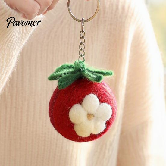 Plstěný přívěsek na batoh Kreslený zeleninový ovocný klíčenka, Česnek Perla Mangosteen Kukuřice Lilek Klíčenka Paprika Klíčenka Přívěsek, Ručně vyráběný dekorativní přívěsek