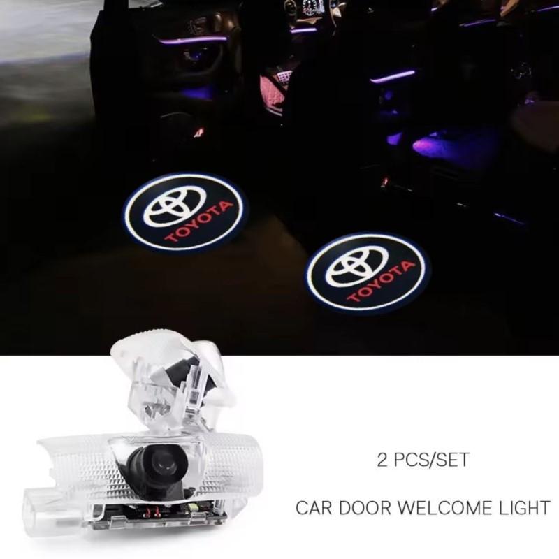 

2Pcs Car Door Projector Lamps Welcome Lights Accessories For Toyota Corolla Yaris Aygo Prius RAV4 Crown CHR Camry Auris Verso