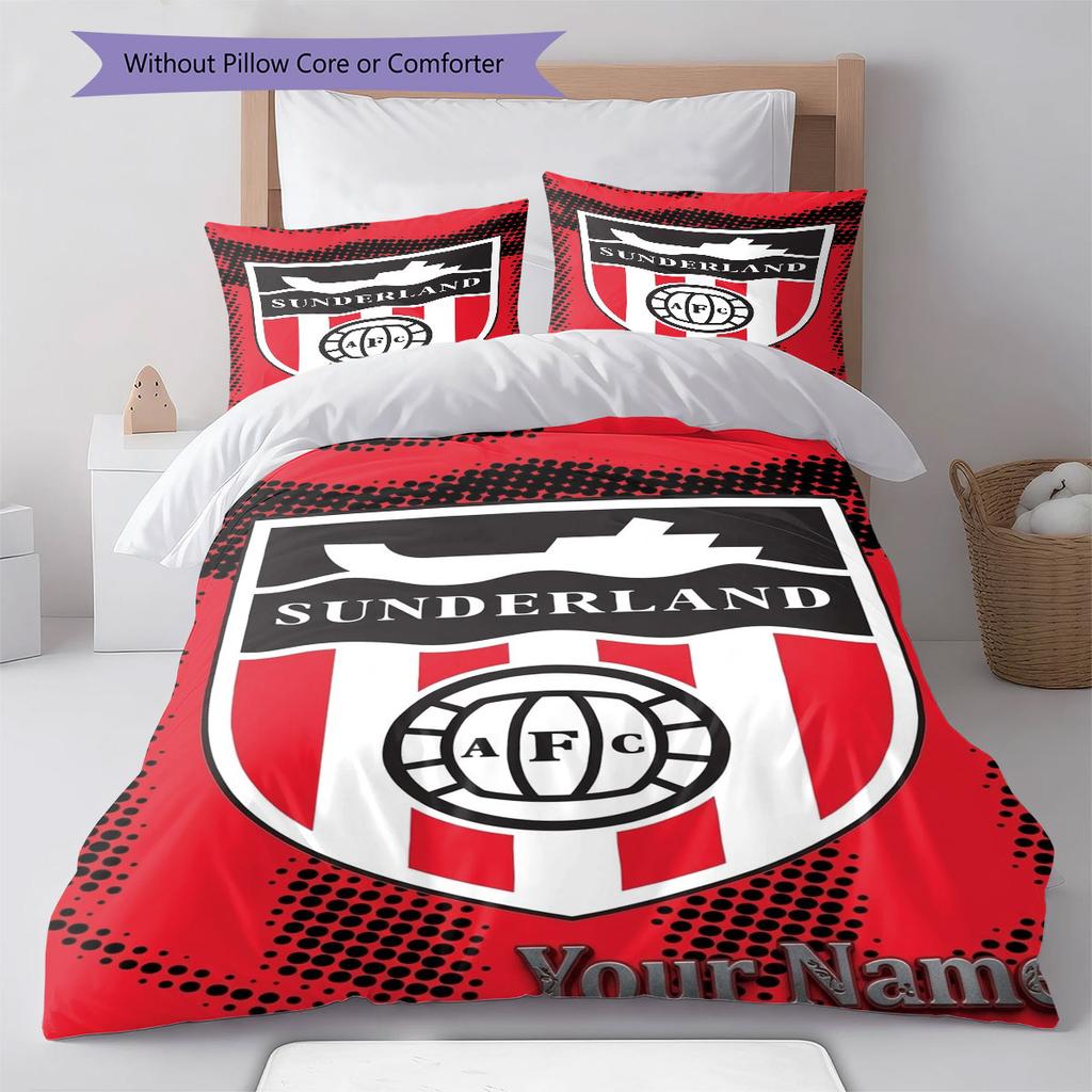 Sunderland A.F Custom Name Pattern Bedding,Quilt Set Quilt Cover Pillowcase Home Birthday Gift(1 * duvet cover + 2 * pillowcase, without core)