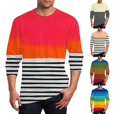 Men's T Shirt O-Neck Clothing Apparel Outdoor Long Sleeve Print Fashion Designer Vintage